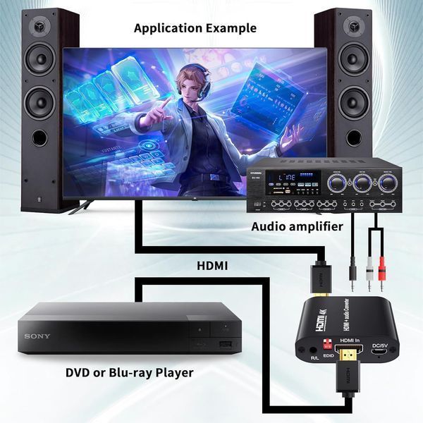Аудиоэкстрактор BolAAzuL HDMI 4K@30Hz адаптер-преобразователь фото