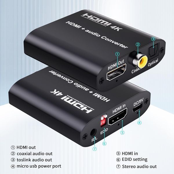 Аудиоэкстрактор BolAAzuL HDMI 4K@30Hz адаптер-преобразователь фото