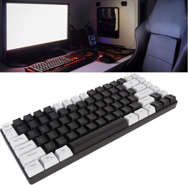 Эргономичная проводная игровая клавиатура (84 клавиши с RGB-подсветкой)