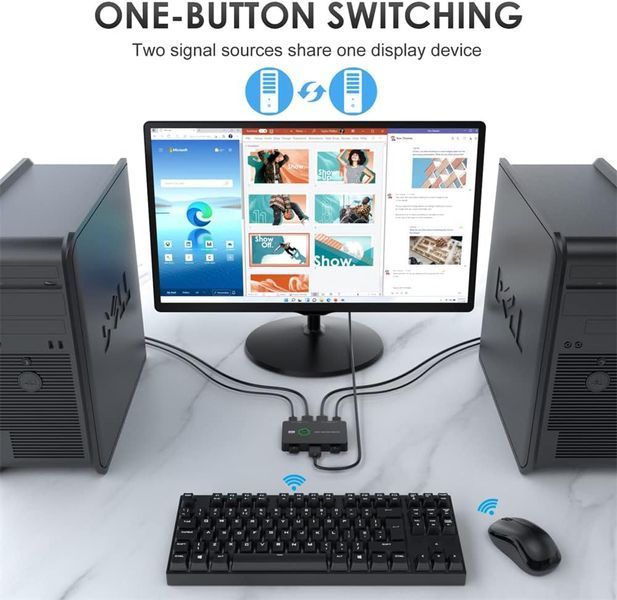 Перемикач Cablecc KVM USB 2.0 та HDMI 4K фото