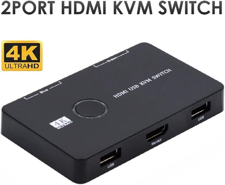 Перемикач Cablecc KVM USB 2.0 та HDMI 4K фото