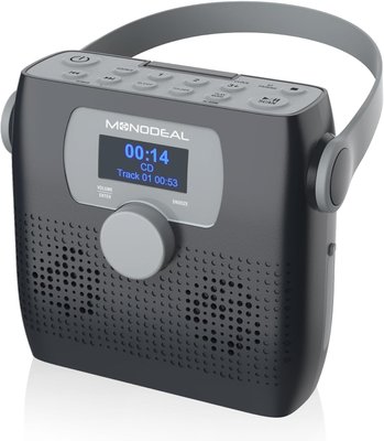 Портативный проигрыватель компакт-дисков с FM-радио MONODEAL Bluetooth Boombox фото