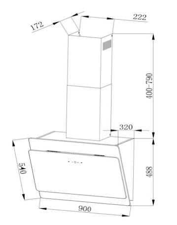 Вытяжка KLARSTEIN Aurica 90 600 м³/час 165 Вт (10032766)