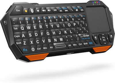 Мини-клавиатура Fosmon Bluetooth, клавиатура QWERTY, с сенсорной панелью фото