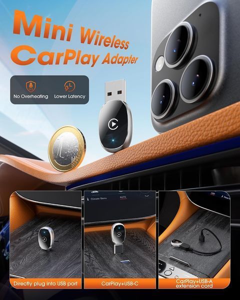 Мини-адаптер для беспроводного Apple CarPlay