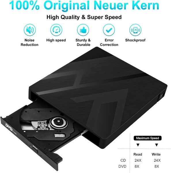Зовнішній CD DVD-привід JBonest 8 в 1 для ноутбука USB 3.0 Type-C фото