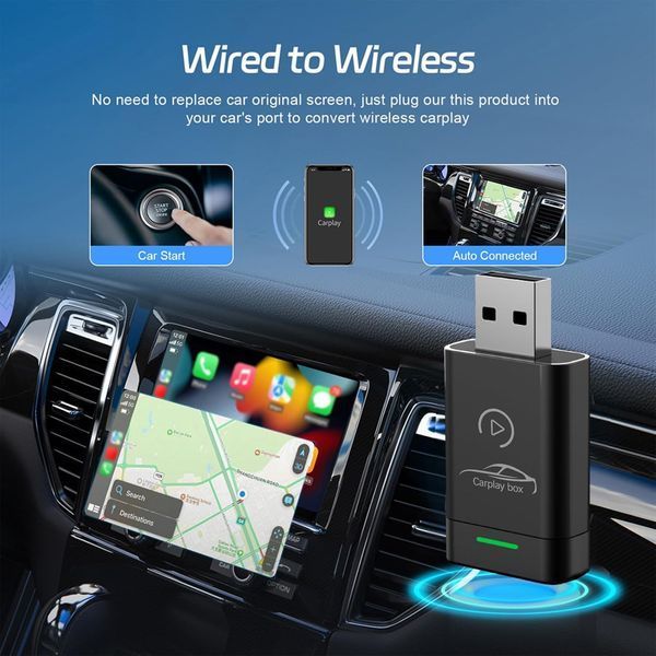 Беспроводной адаптер 2-в-1 для CarPlay/Android Car