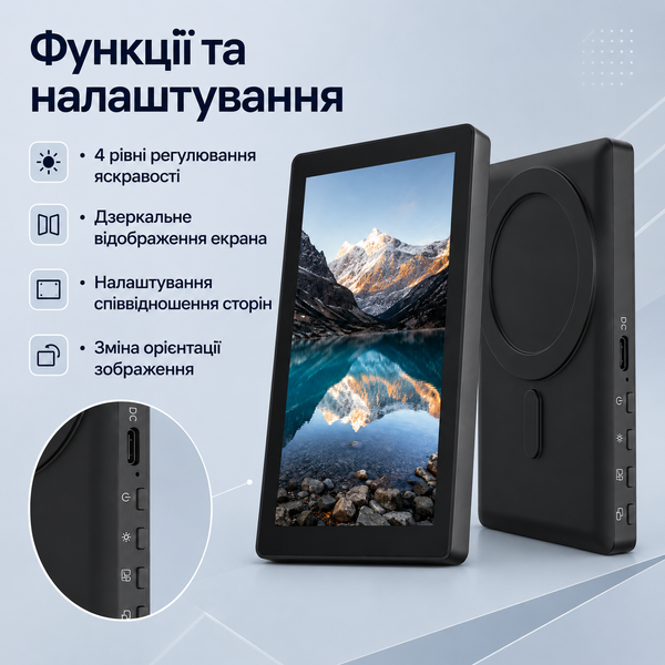 Беспроводной магнитный монитор для селфи и видеосъёмки с IPS-дисплеем