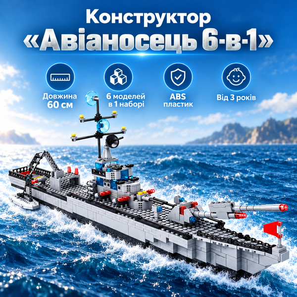 Конструктор &laquo;Авіаносець&raquo; 6-в-1 з будівельних блоків