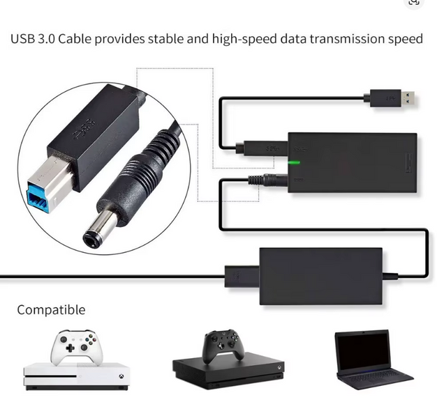 Адаптер живлення та USB для Kinect Xbox One S/X і ПК фото