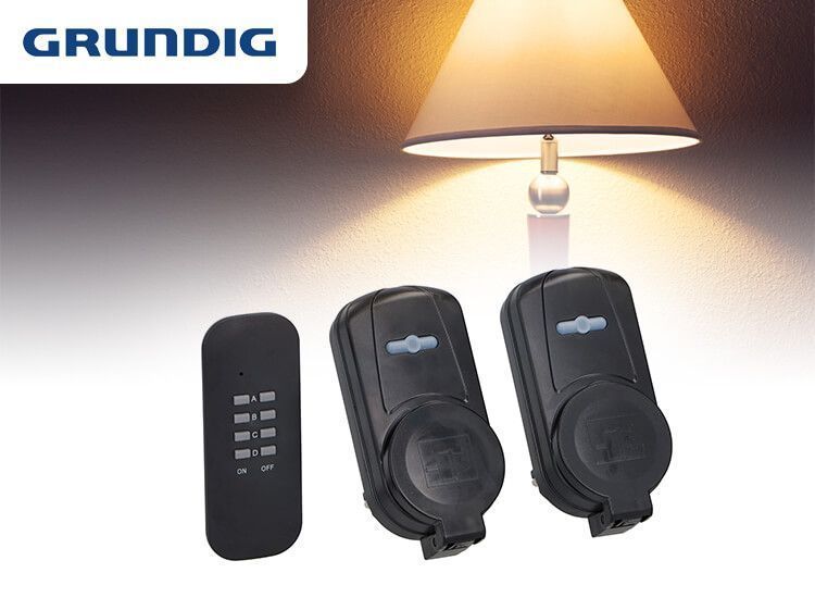 Выключатель Grundig черный 2x/розеточный выключатель внешний