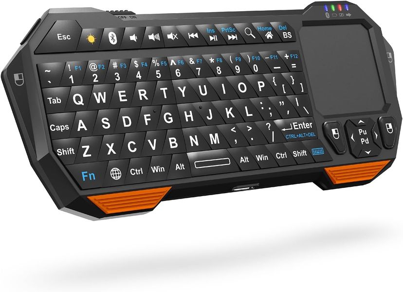 Міні-клавіатура Fosmon Bluetooth, клавіатура QWERTY, з сенсорною панеллю фото