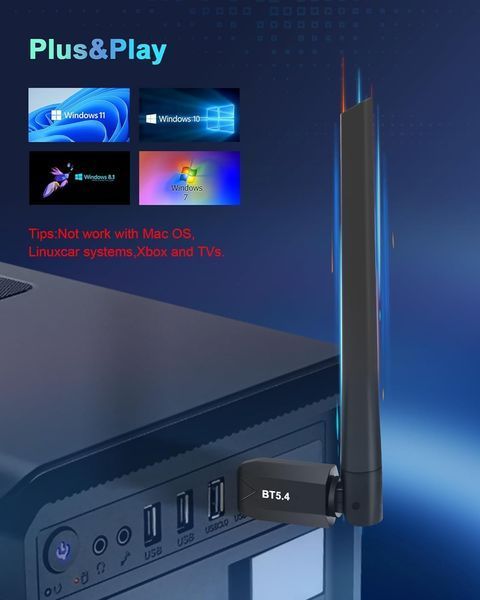 Адаптер Bluetooth USB Dongle - WiFi Bluetooth USB 2 x 5dBi фото