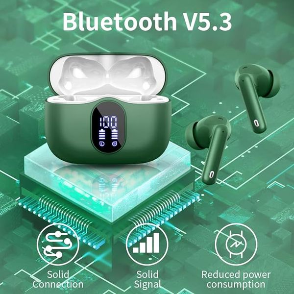 Беспроводные водонепроницаемые наушники Btootos A90 Pro IP7 Bluetooth Green фото