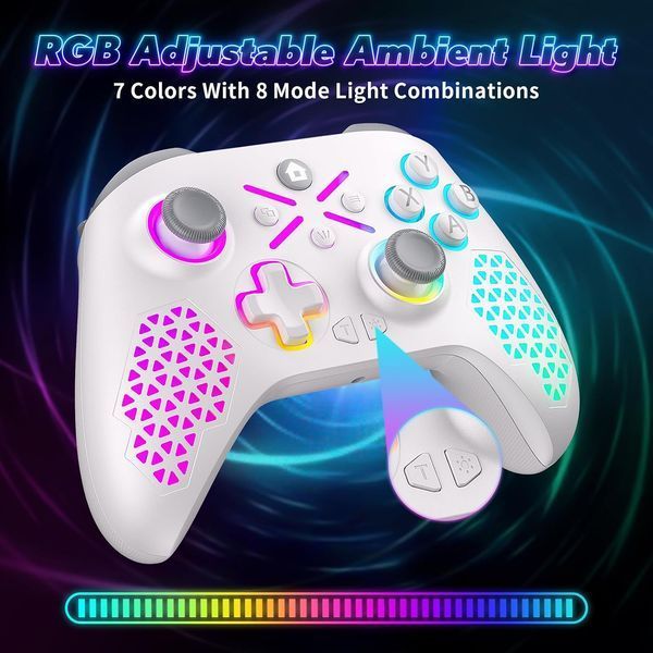 Бездротовий ігровий контролер Gamrombo RGB з вбудованим акумулятором фото