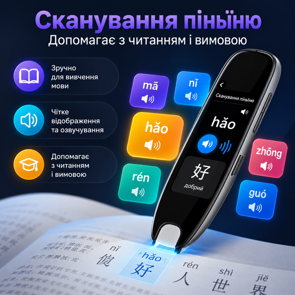 Электронный переводчик-ручка с OCR для чтения и поддержки 142 языков