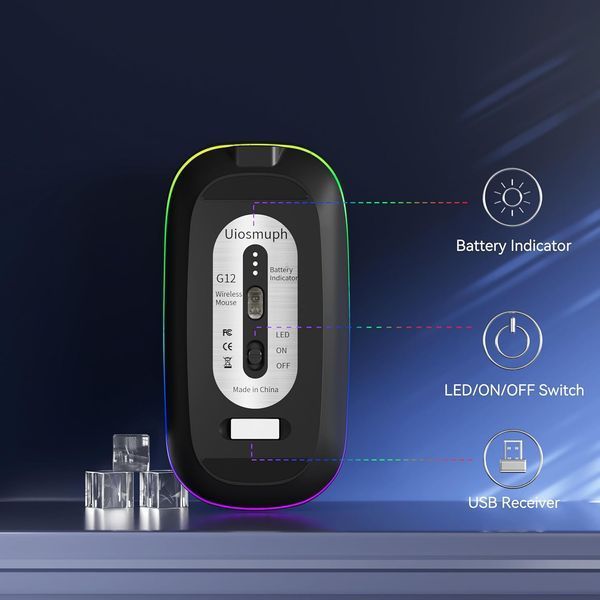 Тонка бездротова миша з LED-підсвіткою 2.4G
