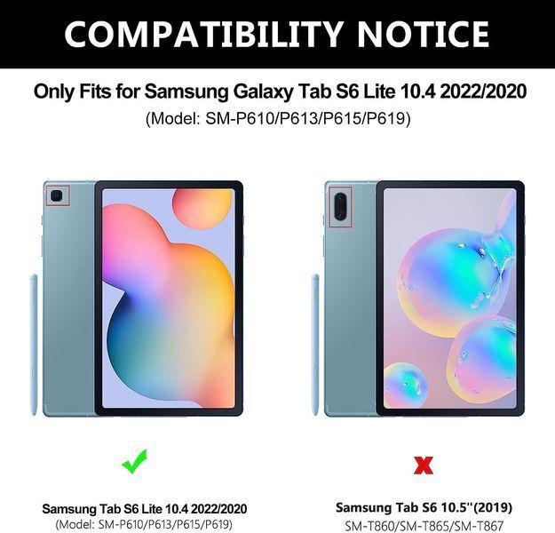 Чехол с клавиатурой, совместимый с Samsung Tab S6 Lite с держателем ручки