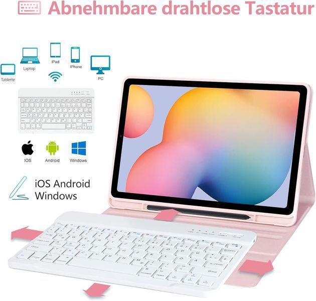 Чехол с клавиатурой, совместимый с Samsung Tab S6 Lite с держателем ручки