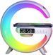 Настільна смарт лампа нічник годинник G-Smart RGB G 63 15W Light Sound Machine з бездротовою зарядкою та Bluetooth колонка Біла фото 1