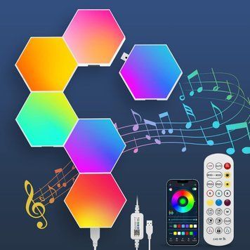 Шестигранна світлодіодна панель 6 штук RGB OurLeeme фото