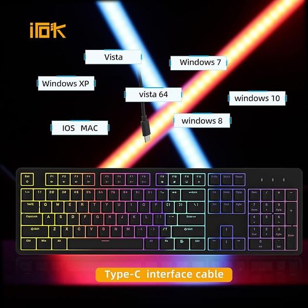 Механічна ігрова клавіатура IROK FE104 RGB з можливістю гарячої заміни, дротова фото