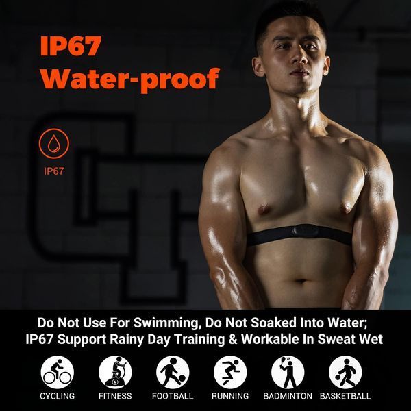 Нагрудный пульсометр COOSPO H6 с Bluetooth 4.0 ANT+ IP67 / датчик сердечного ритма для Peloton Polar DDP Yoga Map My Ride