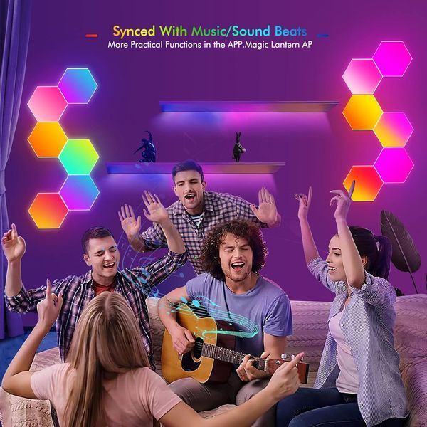Шестигранная светодиодная панель 6 штук RGB OurLeeme фото