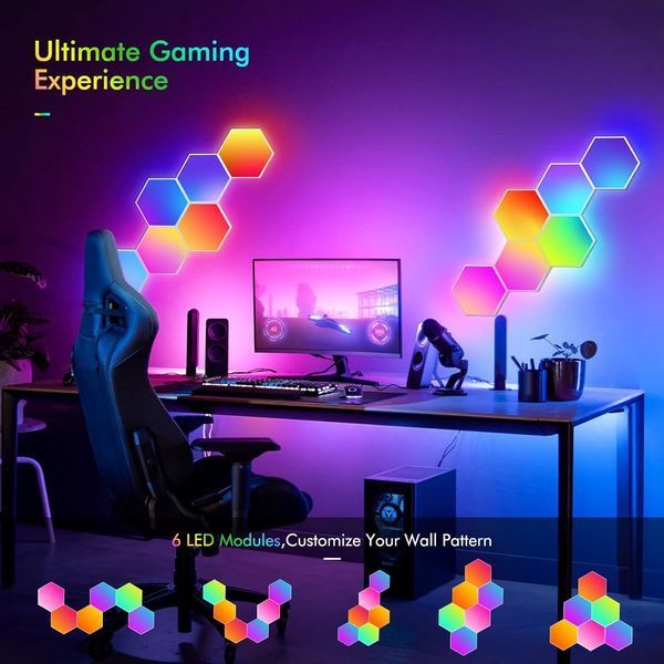 Шестигранная светодиодная панель 6 штук RGB OurLeeme фото