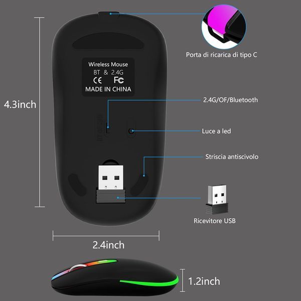 Универсальная беспроводная мышь KBCASE с 7 цветами свидетельства фото
