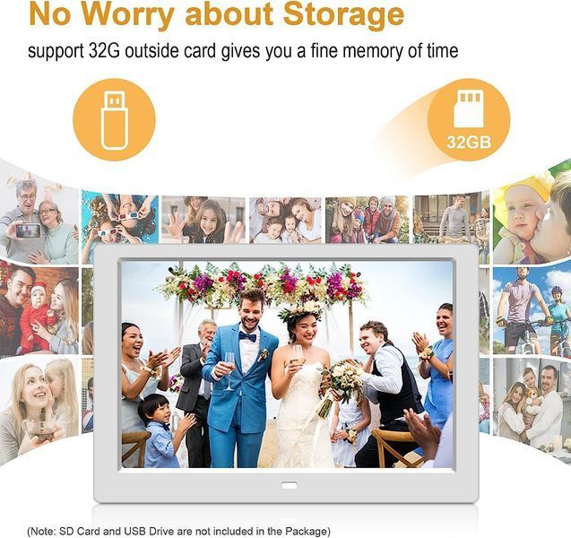 Цифрова фоторамка YOUYU 10 дюймів з пультом дистанційного керування