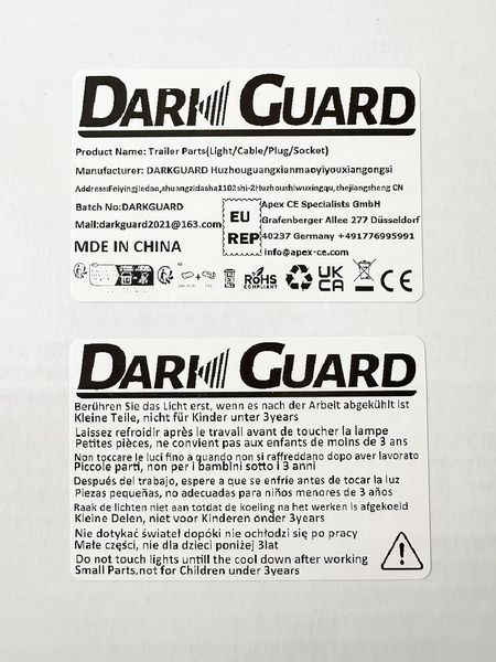 Светодиодные задние фонари для прицепа DARKGUARD 12/24 В