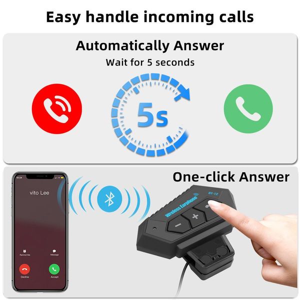 Беспроводные мотоциклетные наушники Hands-free Шумоподавление с микрофоном