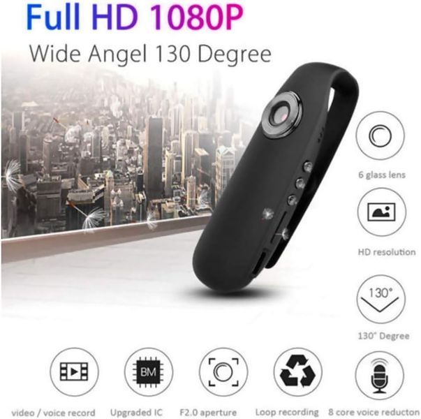 Портативна нагрудна камера Roexboz Full HD Vlogger Motion Camera з 3 кнопками та магнітною основою фото