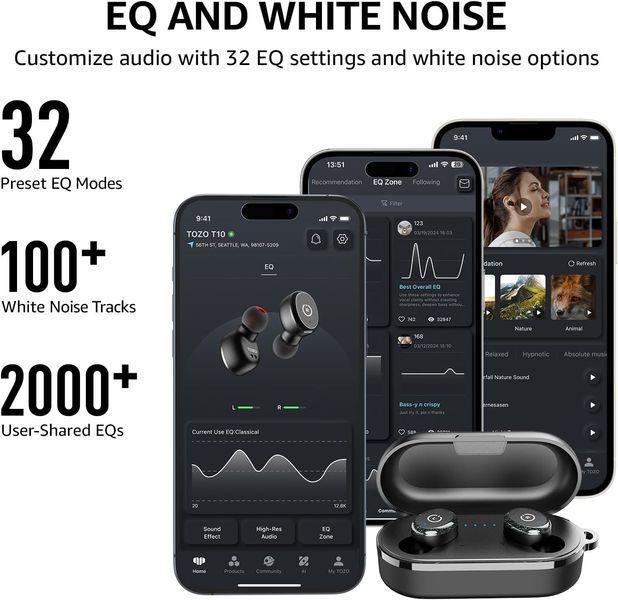 Наушники-вкладыши TOZO T10 True Wireless Bluetooth 5.3 фото