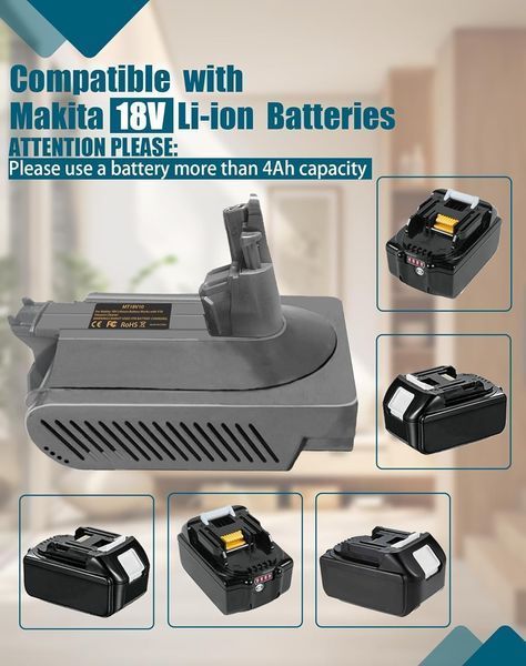 Адаптер батареї TEPULAS for Dyson V10 для Makita