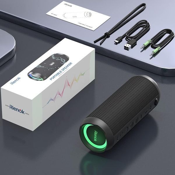 Портативная Bluetooth колонка RIENOK RGB 30 Вт, беспроводная, водонепроницаемая IPX7 фото
