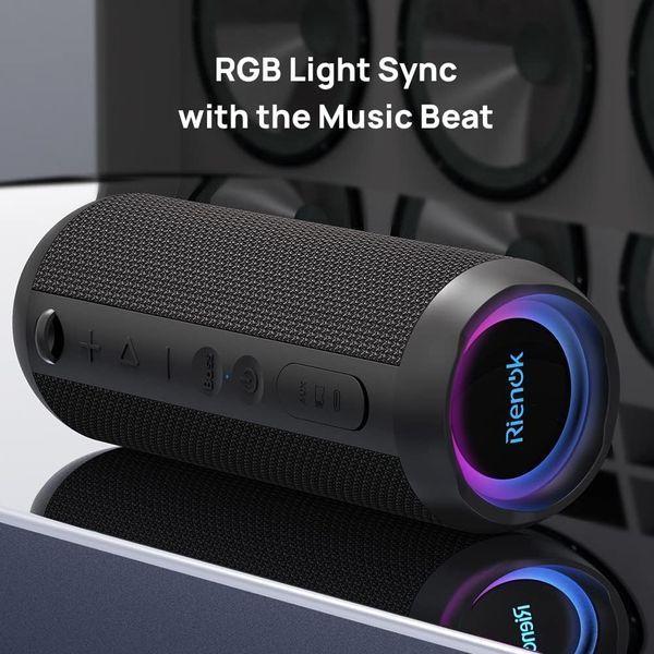 Портативная Bluetooth колонка RIENOK RGB 30 Вт, беспроводная, водонепроницаемая IPX7 фото