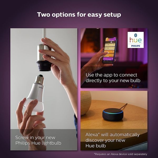 Комплект із 2 світлодіодних ламп Philips Hue White and Color Ambiance Smart / цоколь GU10 / 350 люмен / підтримка Bluetooth