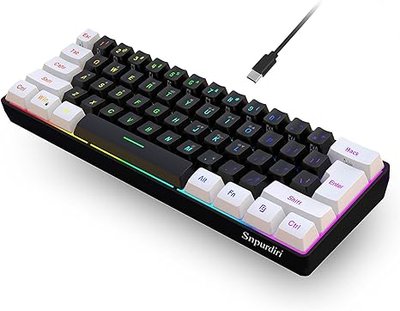 Дротова ігрова клавіатура Snpurdiri 60% RGB Mini, 60 клавіш, водонепроникна фото