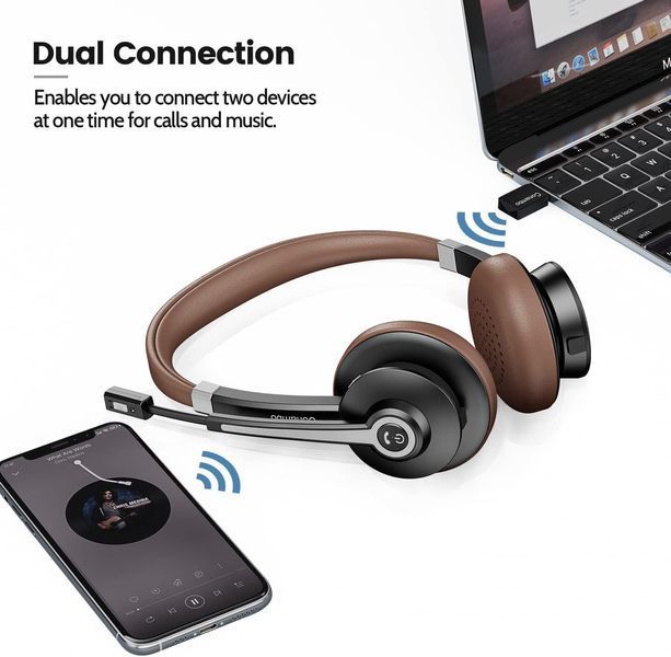Bluetooth-гарнитура Conambo JBT700 с микрофоном / беспроводные наушники с микрофоном для ноутбука/мобильного телефона/Mac фото