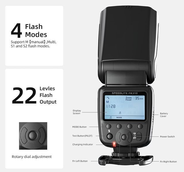 Вспышка Speedlite с ЖК-дисплеем PHOTOOLEX для Canon фото