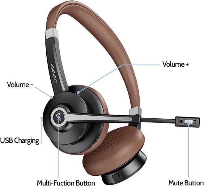 Bluetooth-гарнитура Conambo JBT700 с микрофоном / беспроводные наушники с микрофоном для ноутбука/мобильного телефона/Mac фото