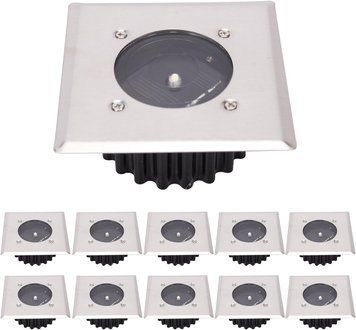 Сонячні LED світильники вбудовані ґрунтові 8.5&times;8.5 см (10 шт) фото