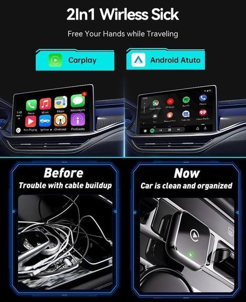 Бездротовий CarPlay для Apple 2-в-1