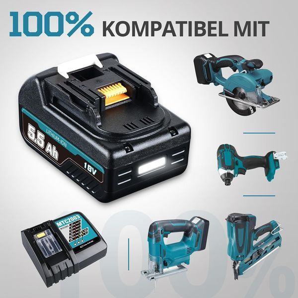 Литий-ионный аккумулятор 18 В DASNITE совместимый с аккумулятором Makita (Комплект 2шт)