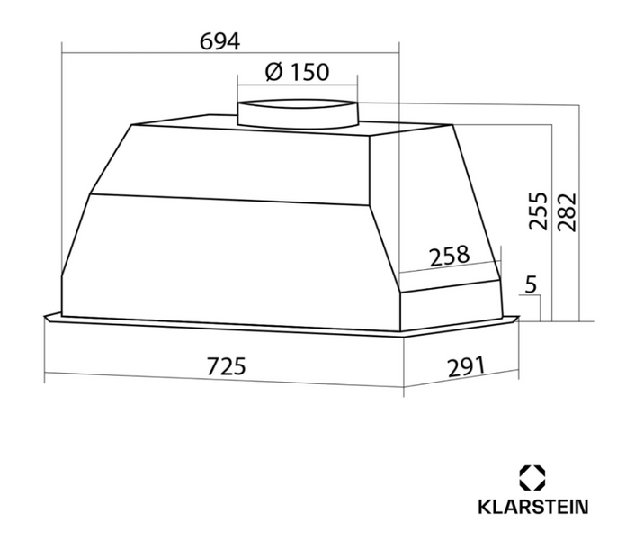 Вытяжка встроенная 72 см Klarstein Paolo (10045324)