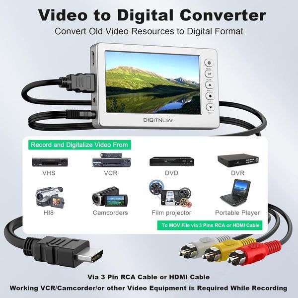 Відеоконвертер із 5-дюймовим OLED-екраном DIGITNOW фото