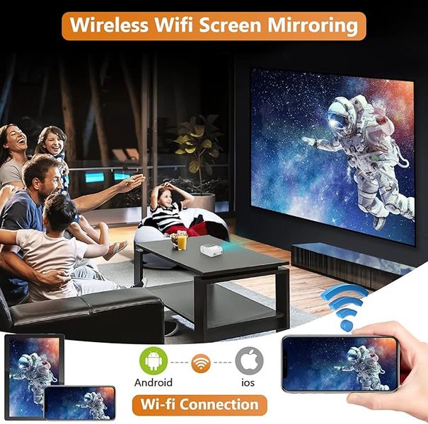 Мини-проектор XIWBSY 9500 люмен, поддерживается 1080P, 5G Wi-Fi, HDMI, USB