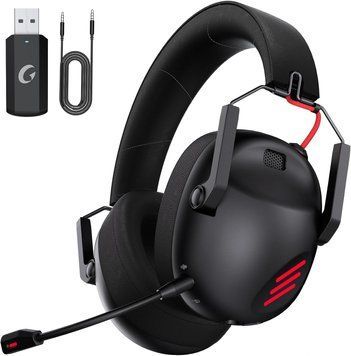 Бездротові ігрові навушники KAPEYDESI з мікрофоном для ПК, PS5, PS4, Mac, Nintendo Switch фото